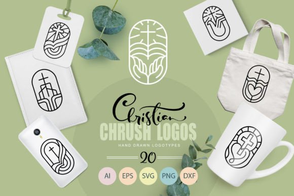 Christian Church Logos Vector SVG for Crafts & Graphics