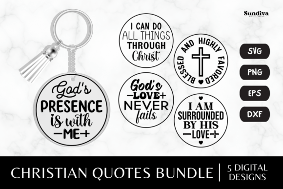 Christian Sayings Keychain SVG Bundle for Graphics & Crafts