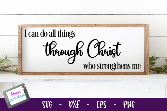 Christian Sign - I Can Do All Things: Graphics & Crafts