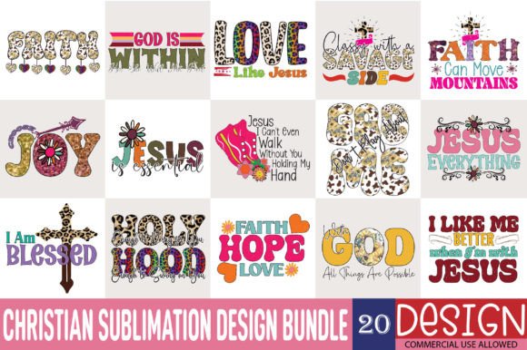 Christian Sublimation Design Bundle for Graphics and Crafts