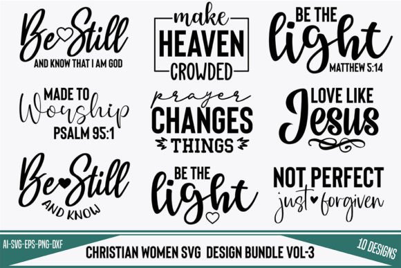 Christian Women SVG Design Bundle Vol-3: Graphics & Crafts for Publishers