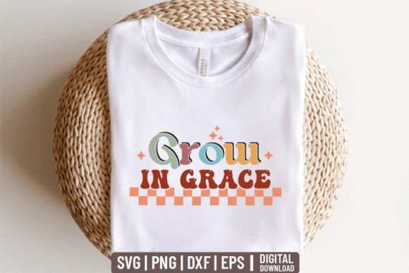 Grow in Grace - Retro Christian Svg for Crafts and Graphics