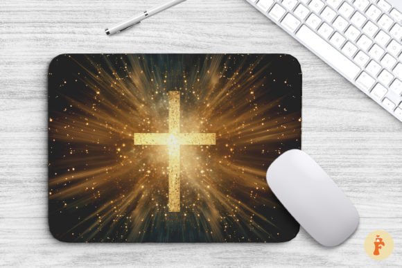 Mouse Pad Christian Cross Sparkles Graphics & Backgrounds